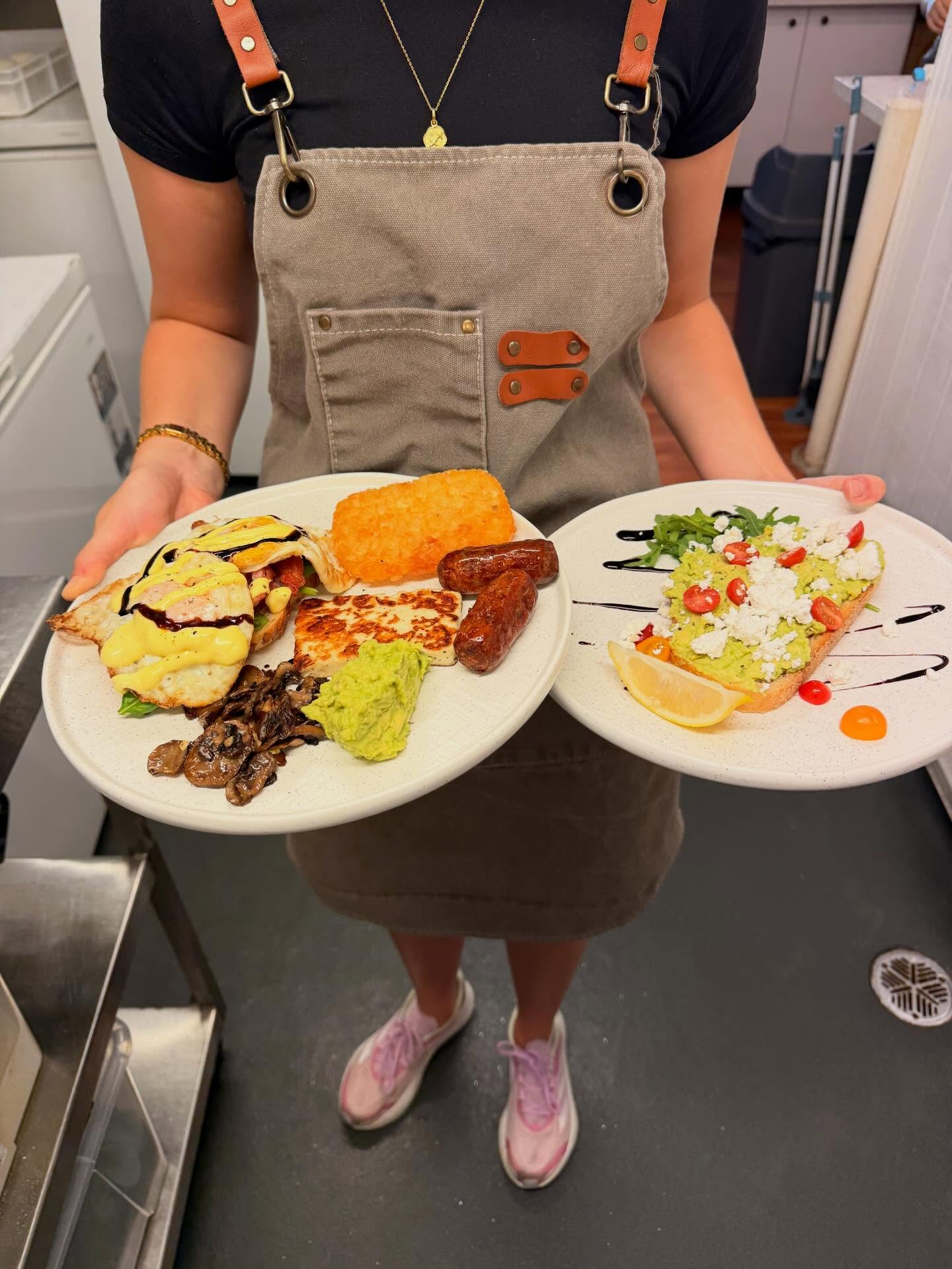 Breakfast plates served at Top Dog Gourmet